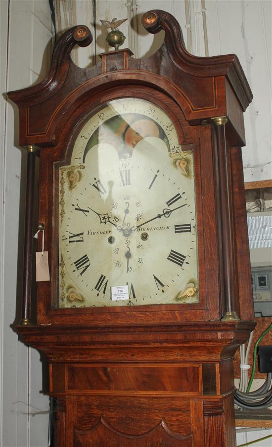 Yarndley, Birmingham. An early 19th century mahogany and oak eight day longcase clock, 7ft 7in.